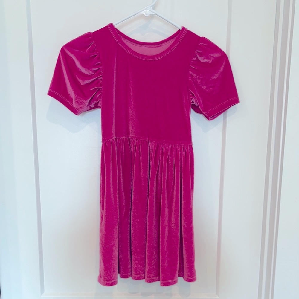 Pink Chicken Girls Pink Velvet Dress—size 8Y